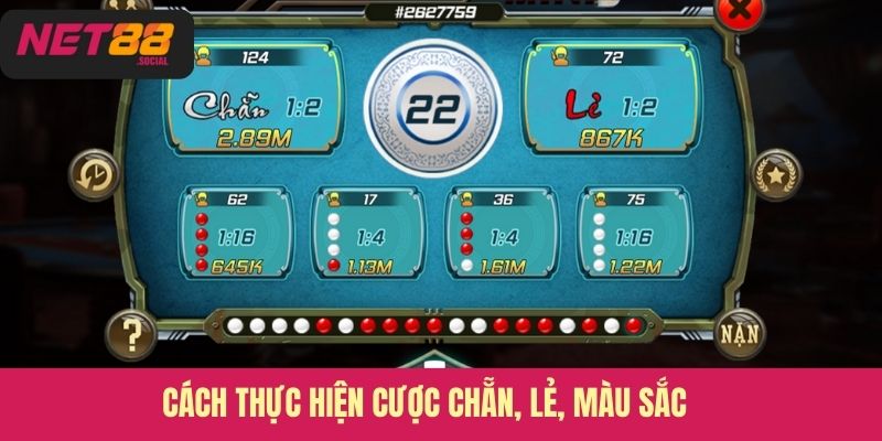 Cách thực hiện cược chẵn, lẻ, màu sắc