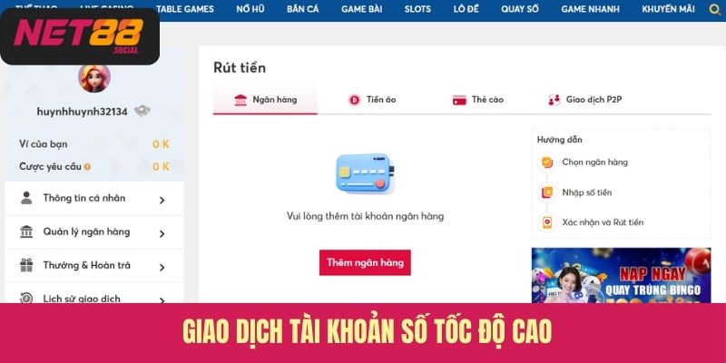 Giao dịch tài khoản số tốc độ cao