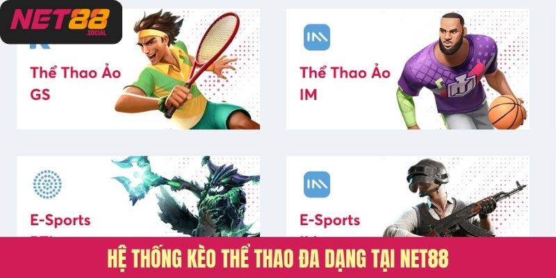Hệ thống kèo thể thao đa dạng tại Net88